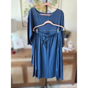 Eileen Fisher Organic Linen Tunic Top & Elastic Waist Skirt Set Womens Size L/PS